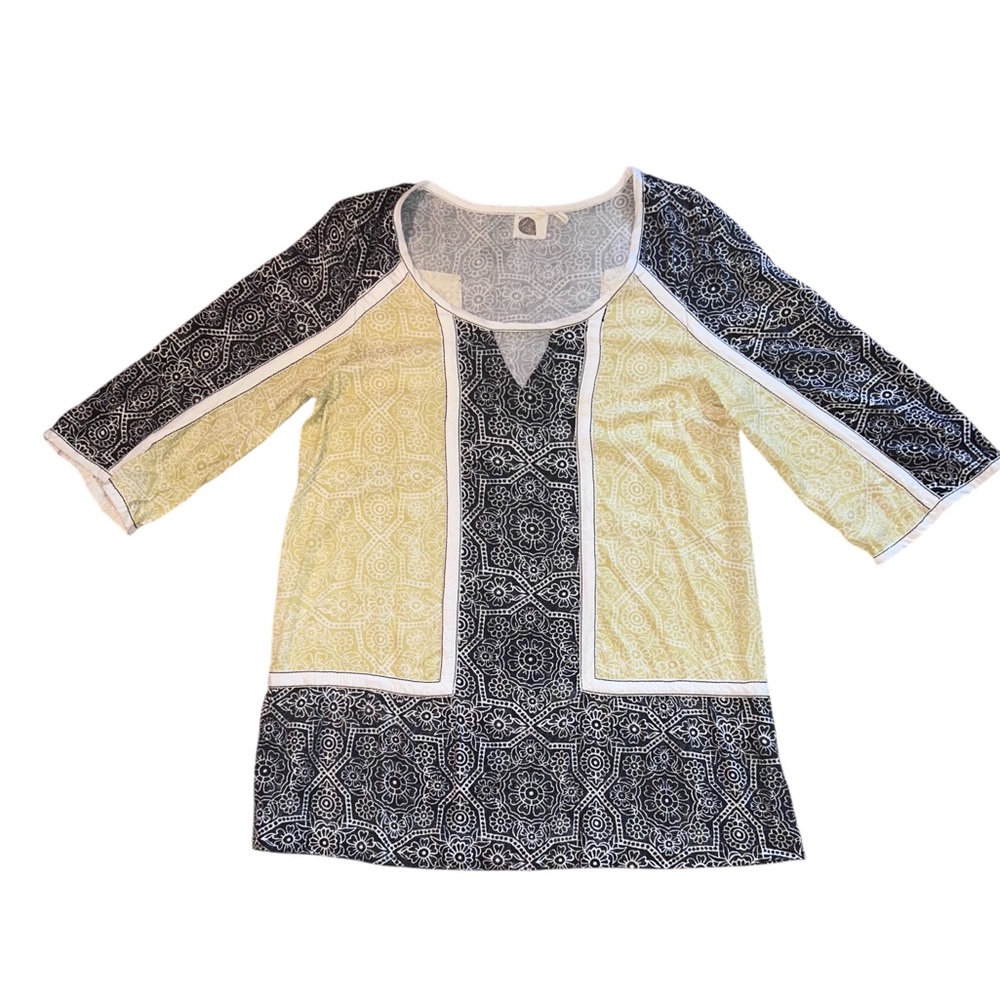 Lilka Anthropologie Tunic Top Size M. Blue & Lt. Green. Size Med. GUC.